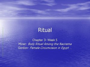 Ritual Chapter 3 Week 5 Miner Body Ritual