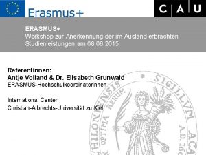 ERASMUS Workshop zur Anerkennung der im Ausland erbrachten