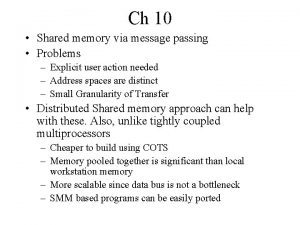 Ch 10 Shared memory via message passing Problems