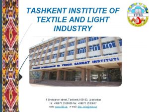 Tashkent institute of textile and light industry