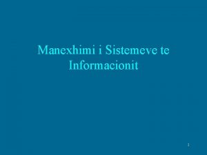 Sistemet e informacionit ne biznes