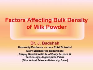 Factors that affect bulk density