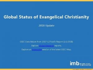 Global status of evangelical christianity