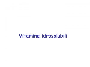 Vitamine idrosolubili VITAMINA C Composto riducente donatore monoelettronico