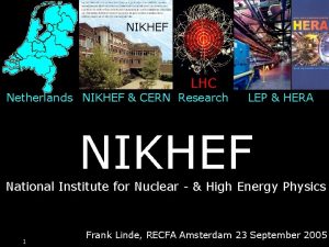 NIKHEF LHC Netherlands NIKHEF CERN Research LEP HERA NIKHEF LHC Netherlands NIKHEF CERN Research LEP HERA