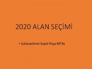 2020 ALAN SEM Sultanahmet Suphi Paa MTAL KARYER