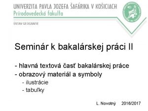 Seminr k bakalrskej prci II hlavn textov as