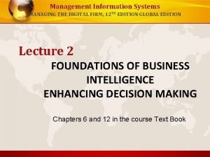 Management Information Systems MANAGING THE DIGITAL FIRM 12