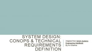 Technical requirements definition