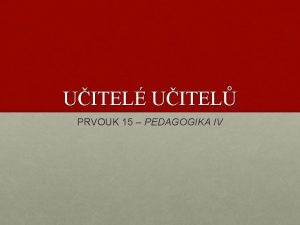 UITEL UITEL PRVOUK 15 PEDAGOGIKA IV UITEL UITEL