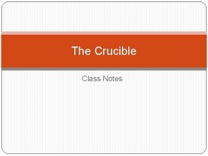 Social class in the crucible