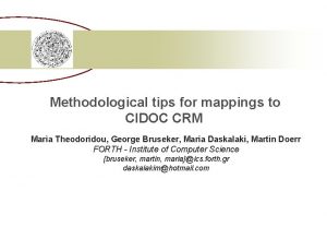 Methodological tips for mappings to CIDOC CRM Maria