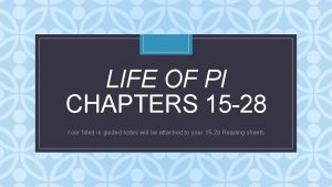 Life of pi chapters 15-28 summary