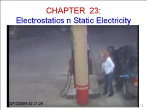 CHAPTER 23 Electrostatics n Static Electricity 1 Charge