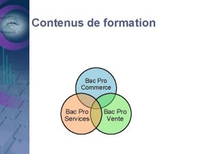 Contenus de formation Bac Pro Commerce Bac Pro