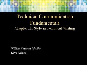 Fundamentals of technical communication Fundamentals of technical communication