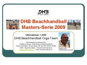 DHB Beachhandball MastersSerie 2009 Informationen 1 2009 DHB