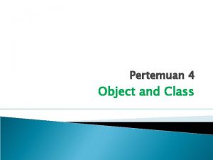 Class dan object