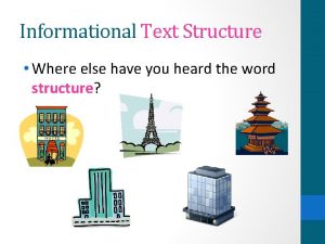 Informational Text Structure Where else have you heard