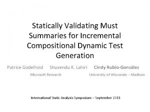 Statically Validating Must Summaries for Incremental Compositional Dynamic