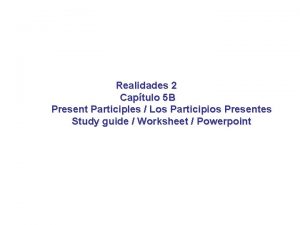 Gerund and participle