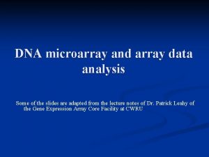 Array data analysis