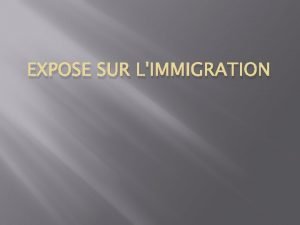 EXPOSE SUR LIMMIGRATION de lachvement des fatima ouaddi