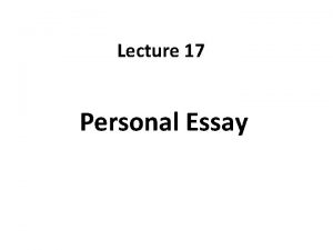 Define personal narrative