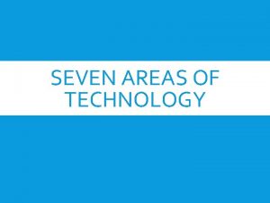 Seven areas of technology