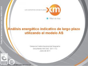 Anlisis energtico indicativo de largo plazo utilizando el