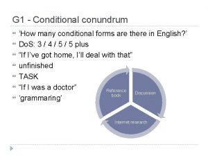 G 1 Conditional conundrum How many conditional forms