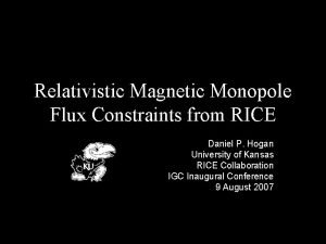 Relativistic Magnetic Monopole Flux Constraints from RICE Daniel
