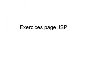 Exercice jsp