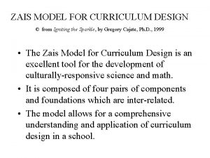 Zais model of curriculum