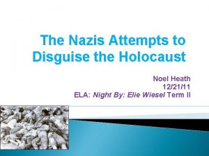 The Nazis Attempts to Disguise the Holocaust Noel