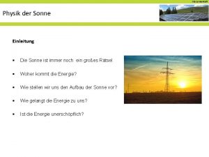 Aufbau der sonne