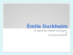 Fatti sociali per durkheim
