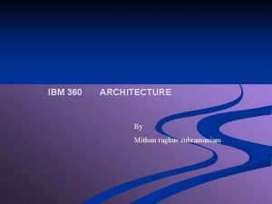 Ibm 360 instruction format