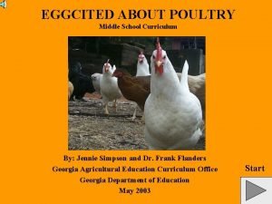 EGGCITED ABOUT POULTRY Middle School Curriculum By Jennie