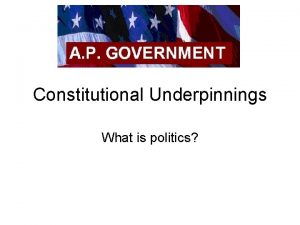 Constitutional Underpinnings What is politics Word Association What