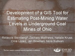 Development of a GIS Tool for Estimating PostMining