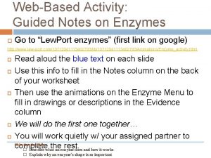 Enzymes guided notes