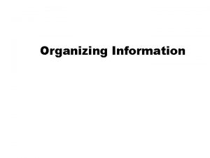 Generalization organizational pattern