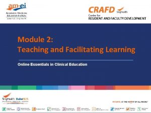 Facilitating learning module 2