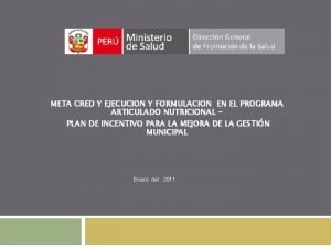 META CRED Y EJECUCION Y FORMULACION EN EL