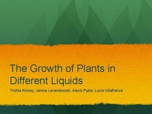 Plant growth with different liquids