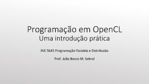 Programao em Open CL Uma introduo prtica INE