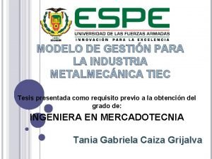 MODELO DE GESTIN PARA LA INDUSTRIA METALMECNICA TIEC