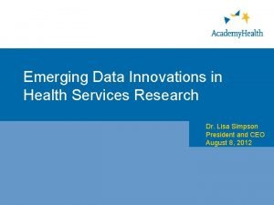 Health data innovations