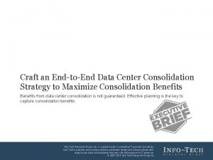 Data consolidation strategy